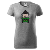 Da Oid Sinzer Bulldog T Shirt Damen Grau Meliert Schlossberg Front